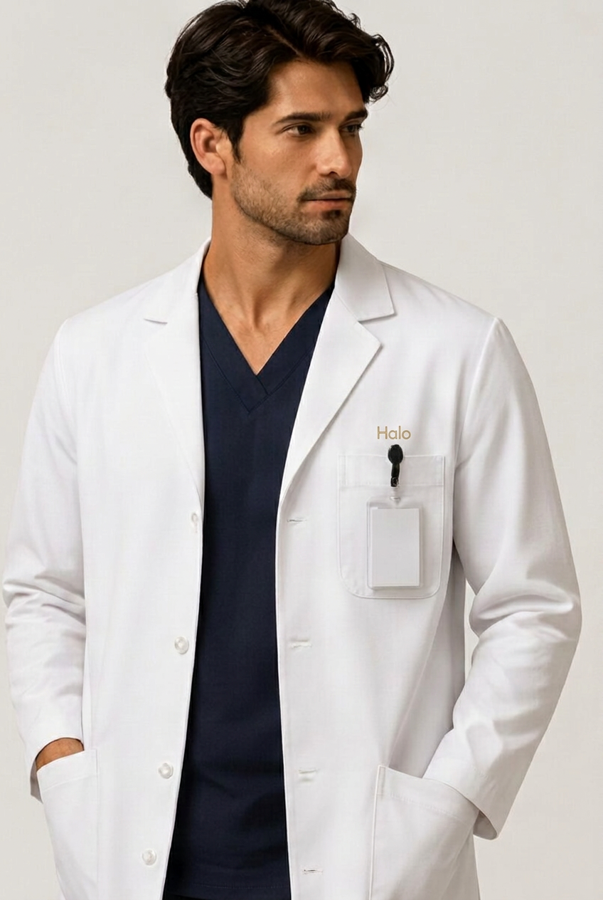 HaloForm Lab Coat in Optic White
