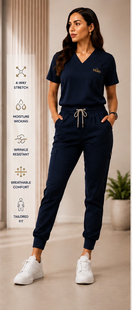 Aurelia + Nova Scrub Set in Midnight Navy